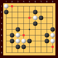 3.上下左右を囲うと相手の石を取れる